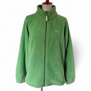 Columbia Benton Springs Fleece Jacket Women Plus 2X Green Full Zip Pocket WW6439
